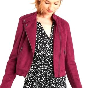 Banana Repulic Moto Faux Suede Jacket